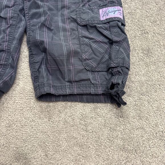 Life Is Good Cargo Capri Pants Womens 6 Blue Pink Plaid Cotton Casual Outdoor - Picture 3 of 14